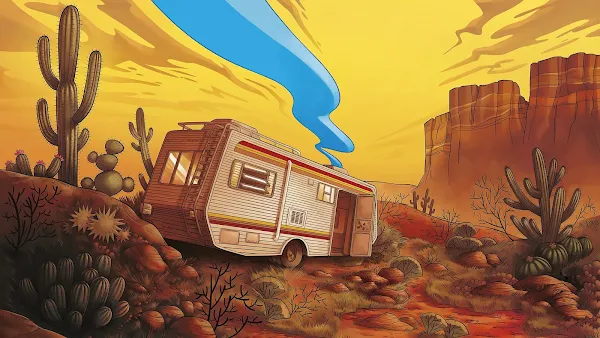 awesome 4K Motorhome in the Desert PC wallpaper
