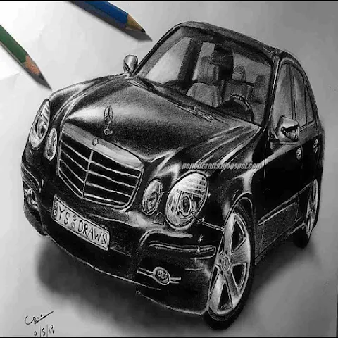Here is a Simple Car Sketch Drawing.