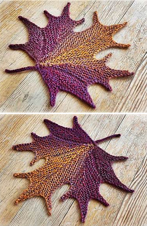 Decorative Knitted Maple Leaf - Knitting Pattern 