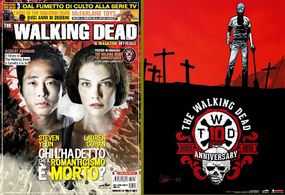 The Walking Dead Magazine: la cover dell'edizione da edicola ed il poster allegato per il decimo anniversario