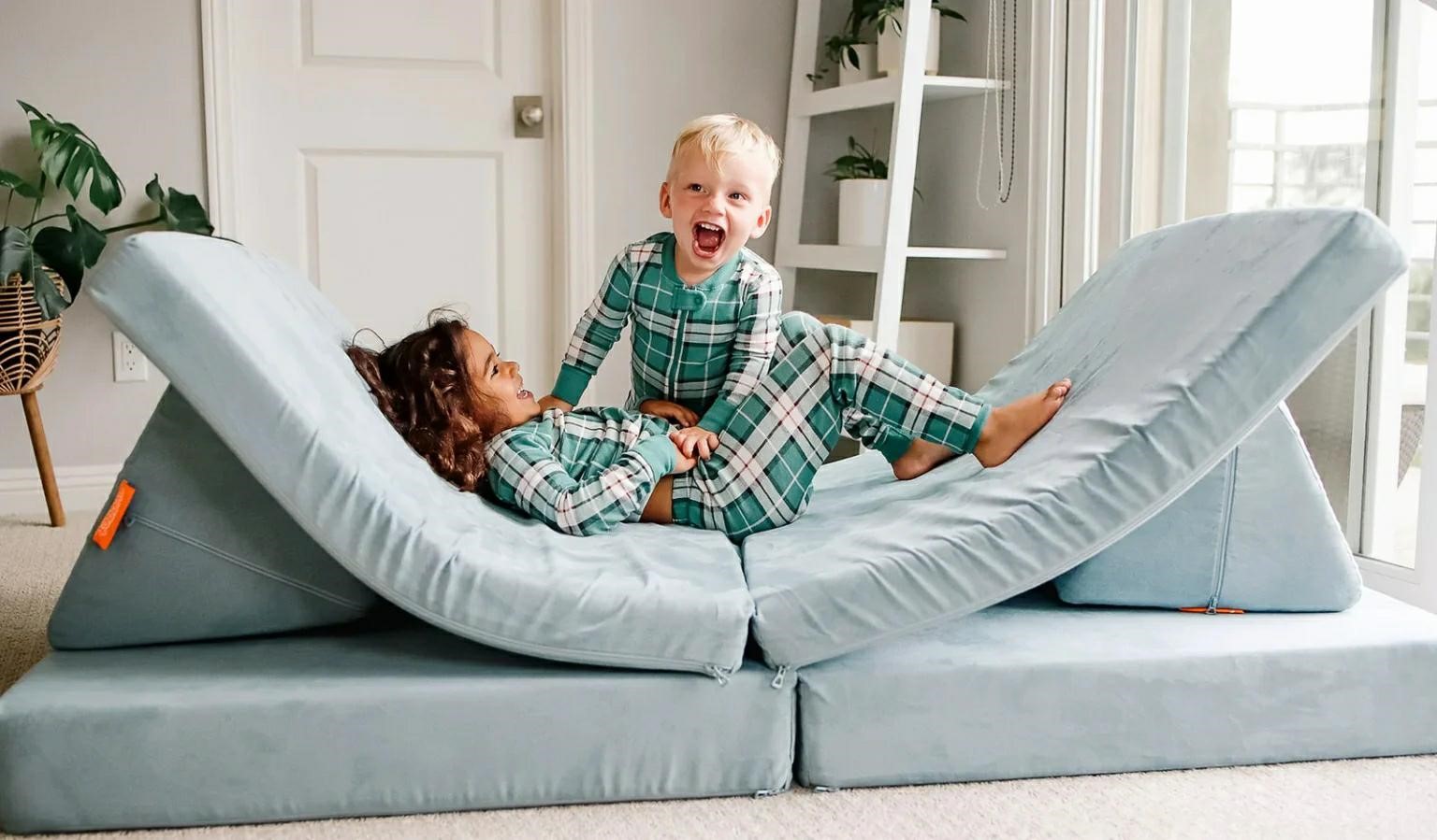 make a trampoline with nugget couch