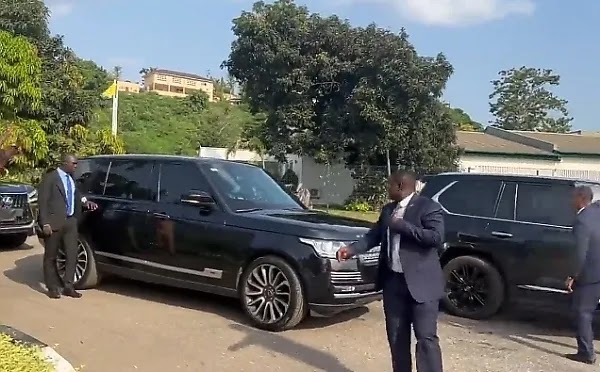 Bola Ahmed Tinubu in his luxury car