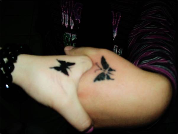 Small Butterfly Tattoo for Couple