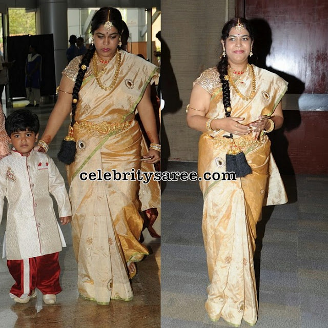 Actor Naresh wife Off White Saree