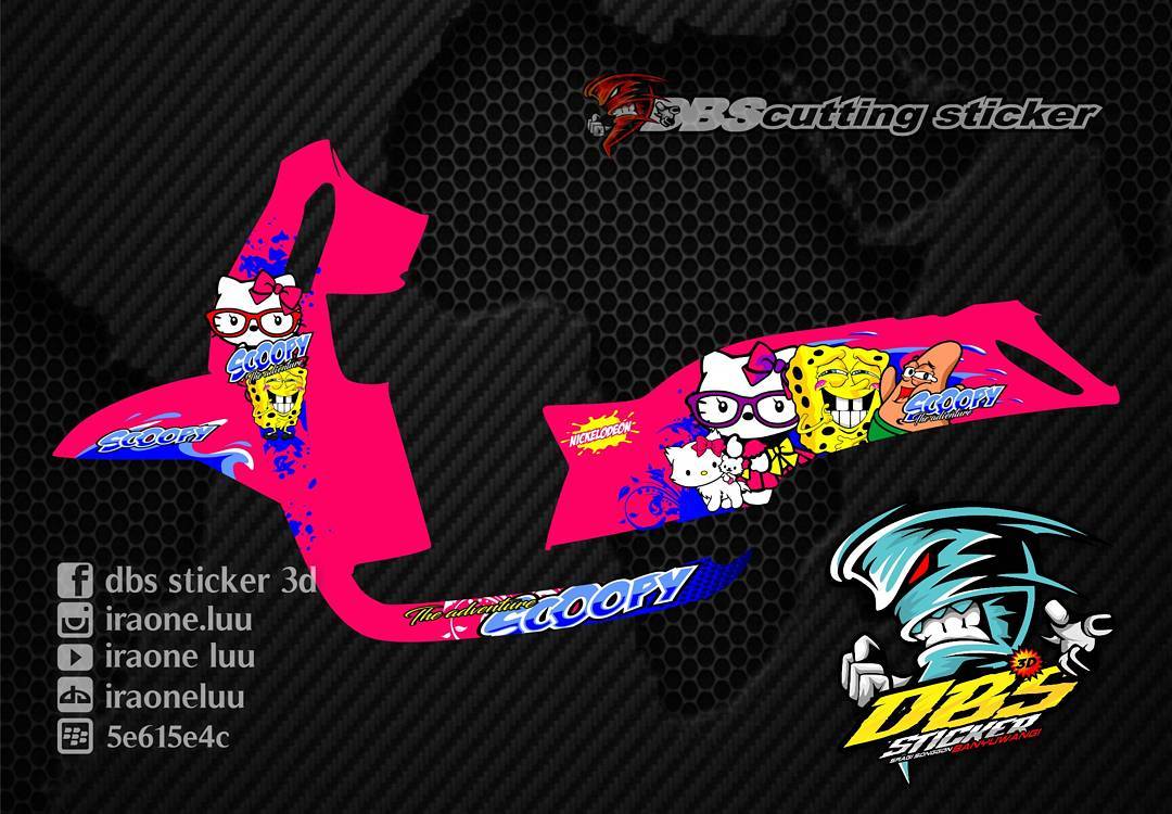 Cutting Sticker Honda Scoopy Spongebob DBS Cutting Sticker 3D