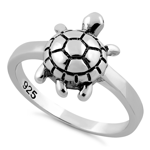 sterling silver turtle ring 52