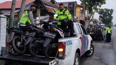 Diduga Terlibat Balap Liar, Polres Kotamobagu Amankan 32 Sepeda Motor