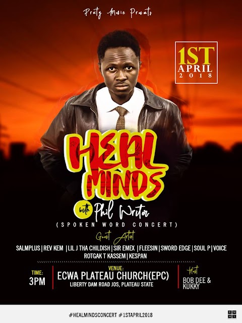 UPCOMING EVENTS: FRUITY MUSIQ PRESENTS HEAL MINDS WITH PHIL WRITER A SPOKEN WORD CONCERT AT JOS !!