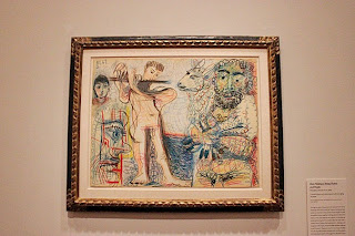 Photograph of Picasso's work blending human and beast.