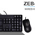 Zebronics Wired Keyboard and Mouse Combo