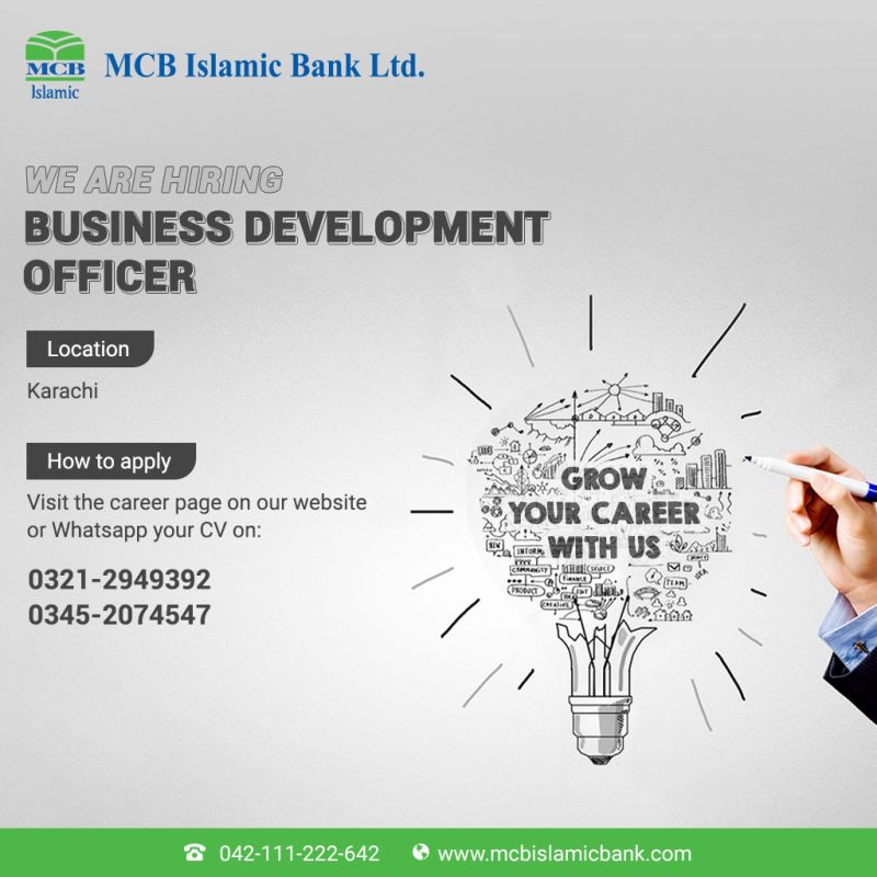 MCB Islamic Bank Jobs For Business Development Officer