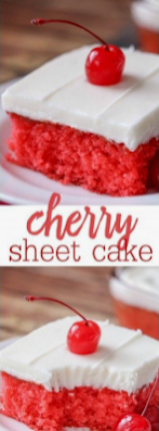 CHERRY SHEET CAKE