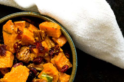 sweet potato salad cranberries pecans