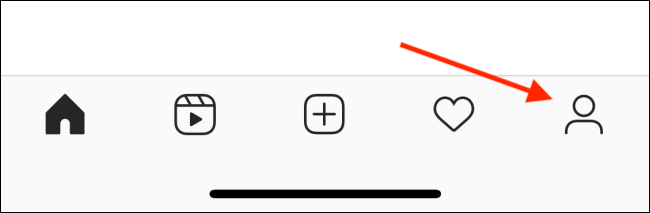 اضغط على أيقونة الملف الشخصي في تطبيق Instagram