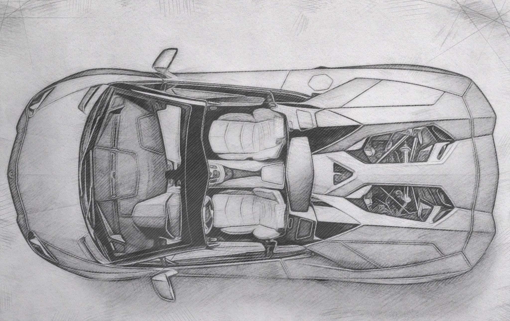 Lamborghini Aventador LP700-4 realistic drawing