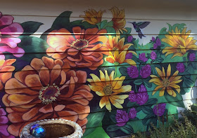 flower mural, house exterior mural, home mural, custom mural, portland mural