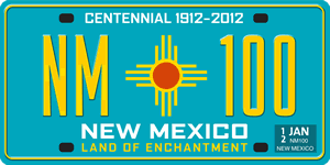 New Mexico Centennial License Plate