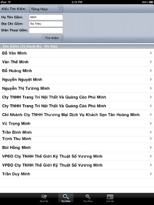 Phần mềm Yellow Pages Vietnam trên Iphone