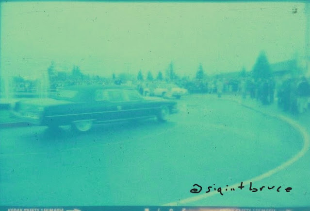 The limo, with President Jimmy Carter, drives past, at a turnaround at Mt. Hood Community College; 3 November, 1978,