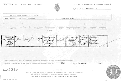Jane Nye birth record