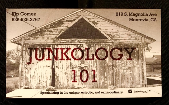 Business card for Junkology 101