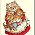 Gatos, ilustraciones vintage de gatos