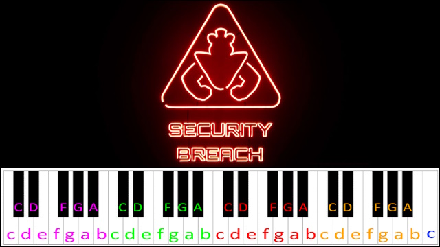 FNAF Security Breach - Main Theme Piano / Keyboard Easy Letter Notes for Beginners