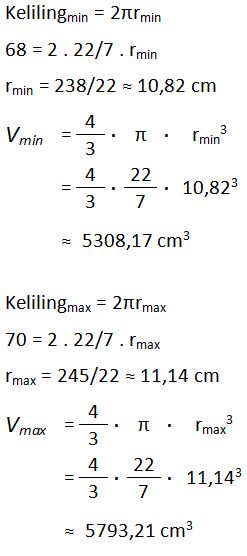 Jawaban Contoh Soal menghitung Volume Bola 4