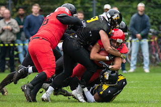 Sportfotografie American Football Playoff Spiel GFL2 Münster Blackhawks Berlin Spandau Bulldogs