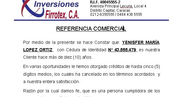 FORMATOS Y MODELOS LEGALES: Formato y modelo referencia 