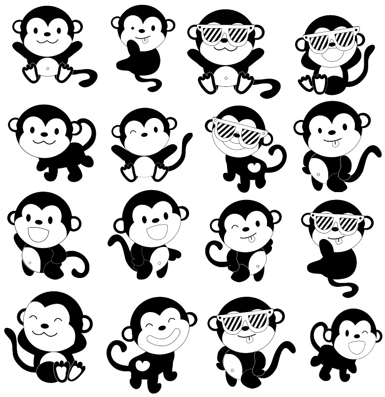 Download digitalfil: Monkeys svg,cut files,silhouette clipart,vinyl ...
