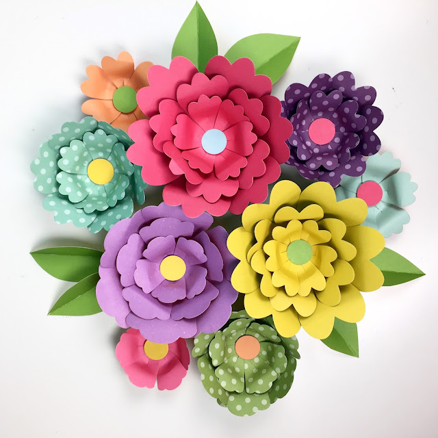 3D Paper Flowers from Jen Gallacher www.jengallacher.com. #paperflower #diecutting #kidscraft #jengallacher