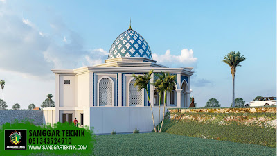 DESAIN MASJID UNIK UKURAN 15x15 METER MODEL SEGI DELAPAN