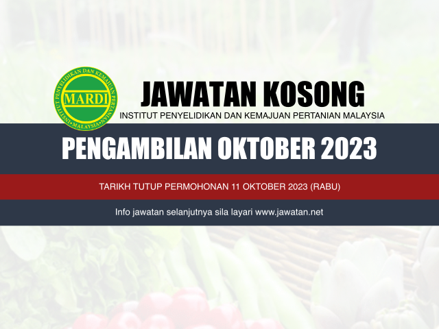 Jawatan Kosong MARDI Oktober 2023