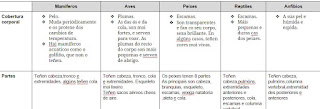  Cadro comparativo vertebrados