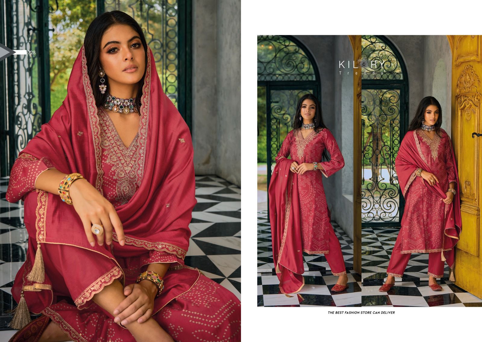 Silk Of Bandhej Vol 2 Kilory Jaam Cotton Coding Work Pant Style Suits