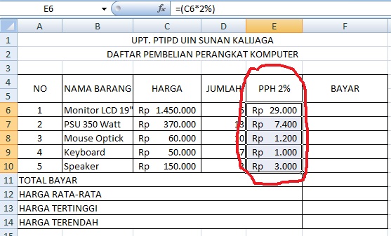 Tugas ICT penggunaan MS.Excle  IESKHA