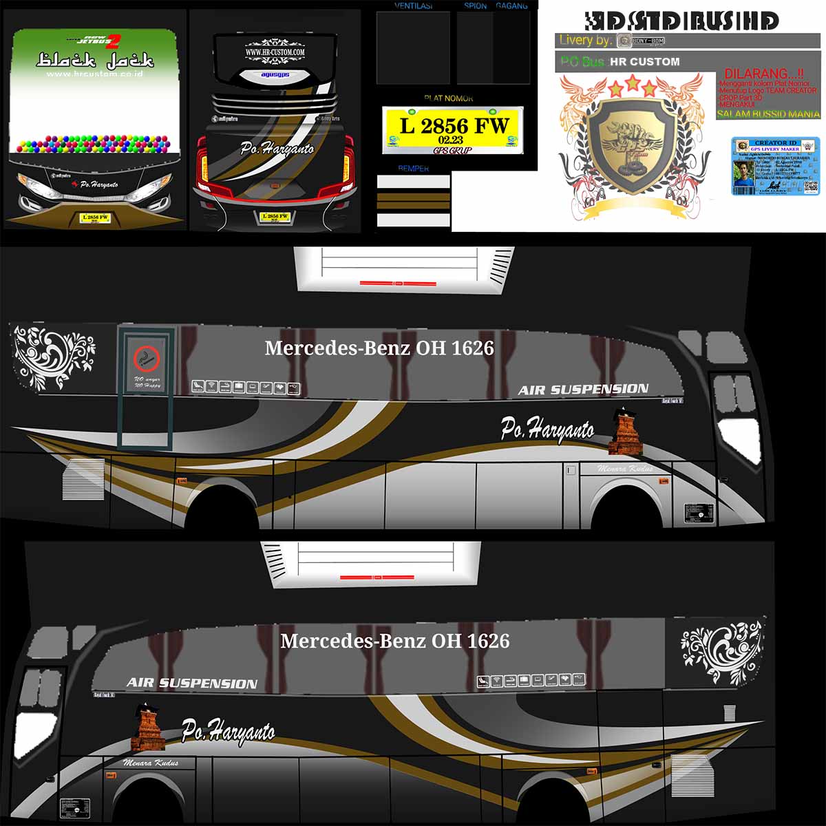 stiker bus simulator yudistira hd