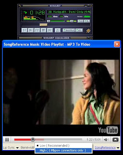 Gambar 4. YouTube plugin di Winamp buat tampilkan video klip Demi Cinta (by Kerispatih)