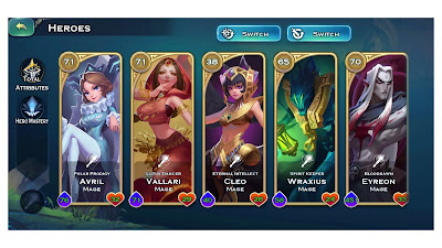 Showing vallari, Avril, Cleo, Wraxius mage heroes