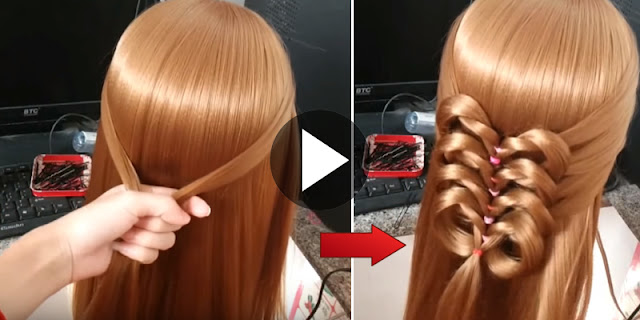 5 Minute Tutorial - How To Make Simple And Easy Flower Braid Hairstyle With Rubber Band