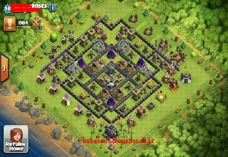 Formasi Gambar Base COC TH 9 Type Farming