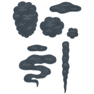 いろいろな形の煙のイラスト 黒 かわいいフリー素材集 いらすとや