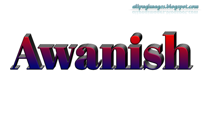 Awanish name 3D PNG image