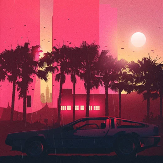 Rainy Retro Heatwave Wallpaper Engine