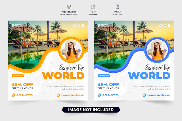 Travel group advertisement template free download