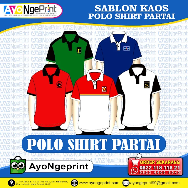 Sablon Kaos Polo Shirt Partai Murah