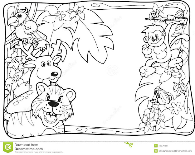 Cartoon Safari People Coloring Pages  Cartoon Jungle Animals  Coloring Pages