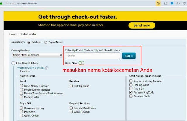 locations western union