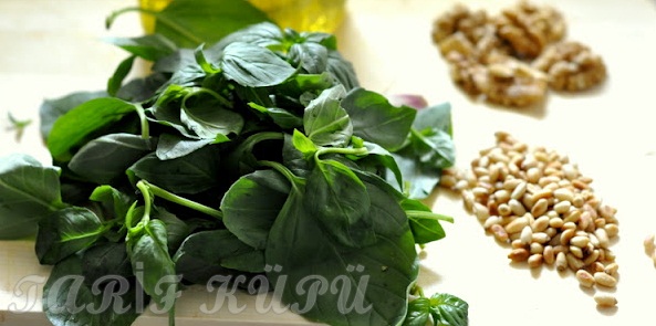 pesto sos ve pesto soslu makarna 1